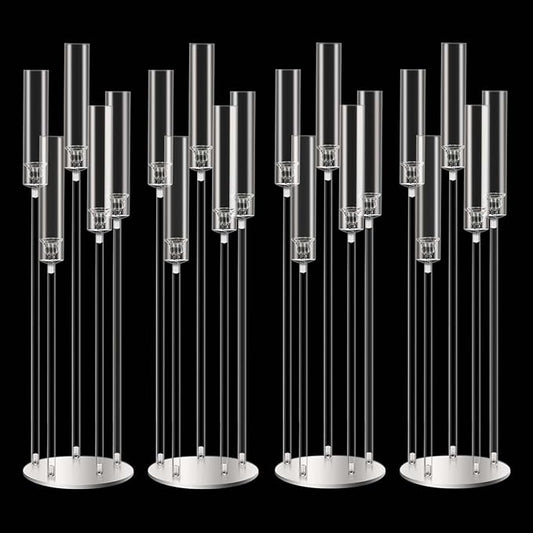 42.5inch 4pcs Acrylic Candelabra Centerpieces for Tables 5 Arms Wedding centerpieces for Decorations