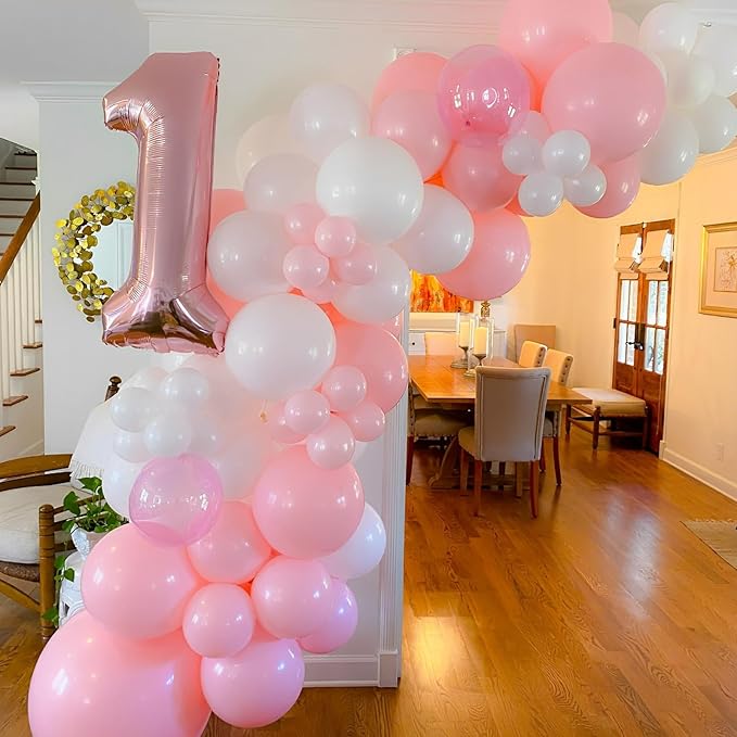 90pack White Balloons Different Size 18/12/10/5 Inch Pearl White Balloon Garland Arch Kit for Wedding, Birthday, Graduation, Bridal Shower, Baby Shower, Bachelorette Decorations
