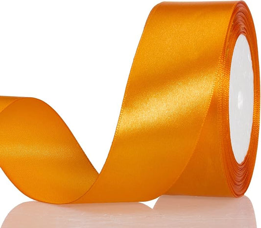 ATRBB 25 Yards 1-1/2 inch Wide Satin Ribbon Perfect for Wedding,Handmade Bows and Gift Wrapping (Orange)