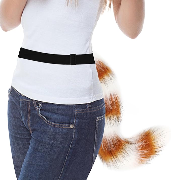 Animal Cat Wolf Fox Dog Faux Fur Tail for Halloween Party Cosplay Costume Accessories