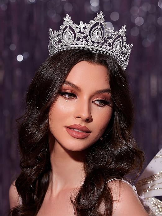 SWEETV Queen Crown for Women,Wedding Tiara for Bride,Princess Tiara,Quinceanera Pageant Crown Diadem