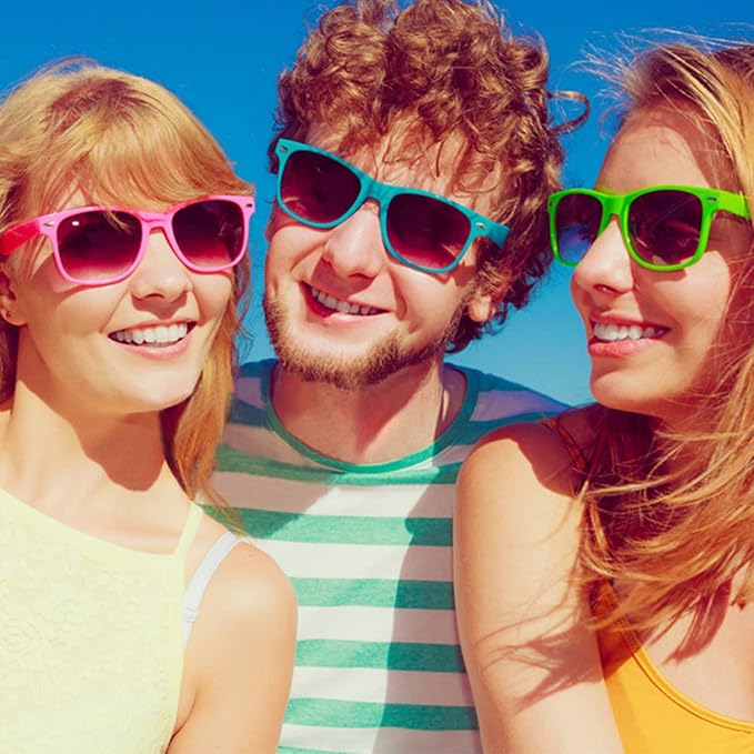 Pibupibu Neon Colors Party Favor Supplies Unisex Sunglasses Pack of 8
