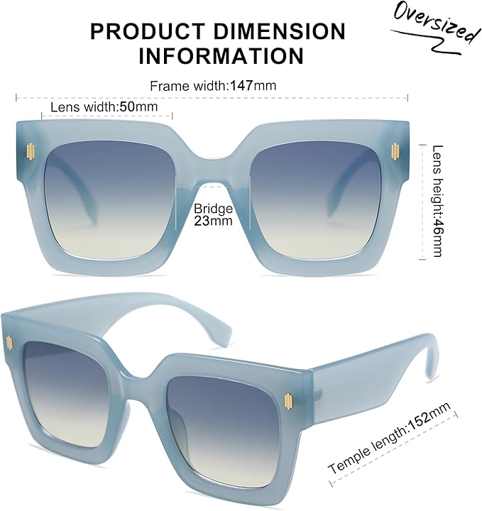 SOJOS Vintage Oversized Square Sunglasses for Women,Retro Womens Luxury Big Large Sun Glasses UV400 SJ2194