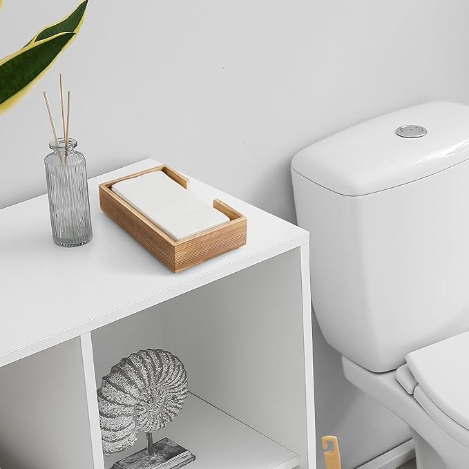 Guest Towel Holder Tray for Bathroom, Burnt Wood Napkin Holder for Bathroom, Disposable Paper Hand Towel Holder for Bathroom Accessories, Dinner Napkin Holder for Kitchen Table Party
