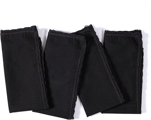 Ramanta Home Linen Flax Cloth Napkins Set of 4 |18x18 Inch | Premium Cotton Linen Flax Lace Soft & Durable | Washable Ideal for Everyday Use Parties Thanksgiving Christmas Halloween Black