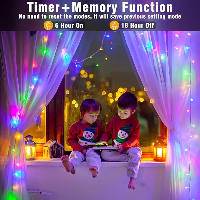 1000 LED String Lights Indoor Outdoor 328FT Christmas String Lights for Outside 8 Modes Clear Wire, Plug in Twinkle Fairy Lights for Bedroom Party Garden Christmas Tree Decorations, Multicolor