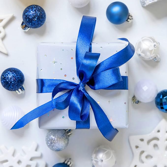 Royal Blue Satin Ribbon, 1/4 inch x 50 Yards, Double Face Solid Color, Thick and Durable Ribbon Roll, 100% Polyester Ribbon for Gift Wrapping, Crafts, Hair and Multiple Decorations