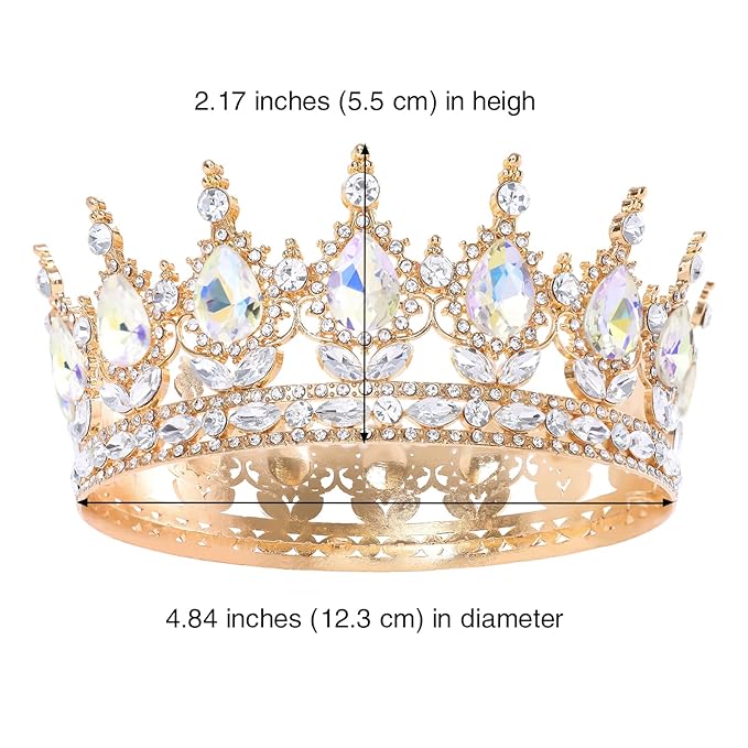 Queen Crown for Women Crystal Tiara for Girl Rhinestone Wedding Headband for Bride Hair Accessories for Costume Birthday Party Prom