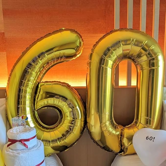 40 inch Gold Number Balloon Giant Foil Helium Balloons Gold Number 6 Balloon for 6th Birthday Party Anniversary Decorations Supplies