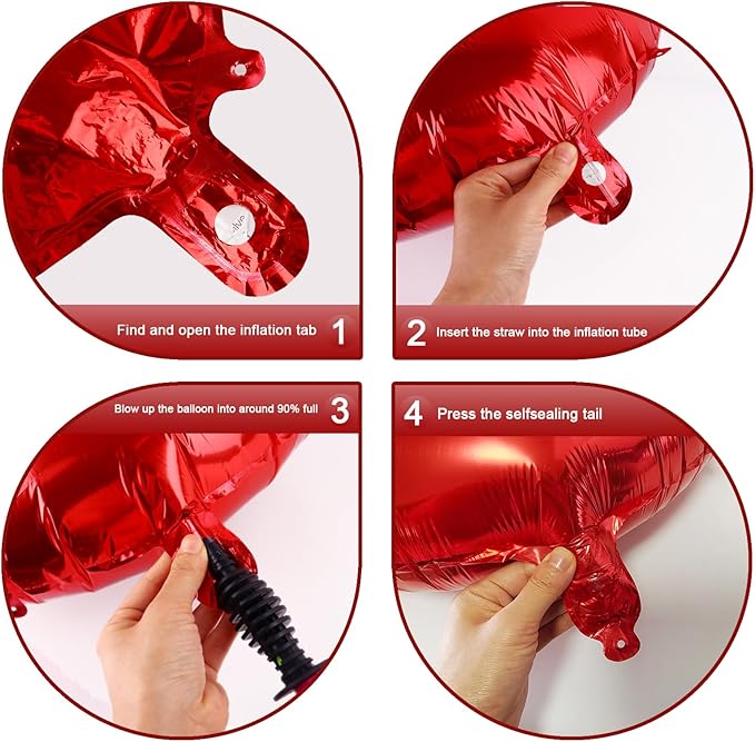 40 Inch Red Large Number 4 Birthday Balloon, Giant Number Four 14 24 34 40 44 Balloons, Foil Mylar Big Balloons for Anniversary Graduation Supplies Decorations