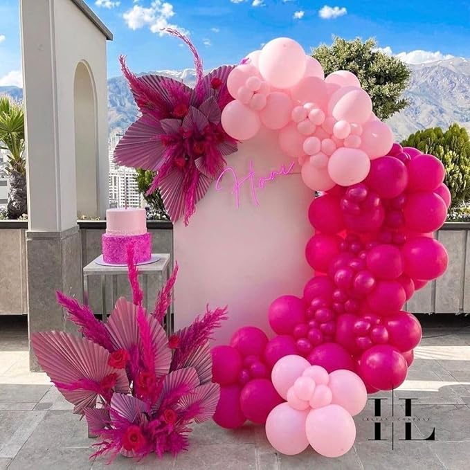 Hot Pink Balloons 60 PCS 12 Inch Magenta Fuchsia Dark Pink Balloon for Birthday Party Baby Shower Bridal Shower Valentine's Day Arch Kit Garland