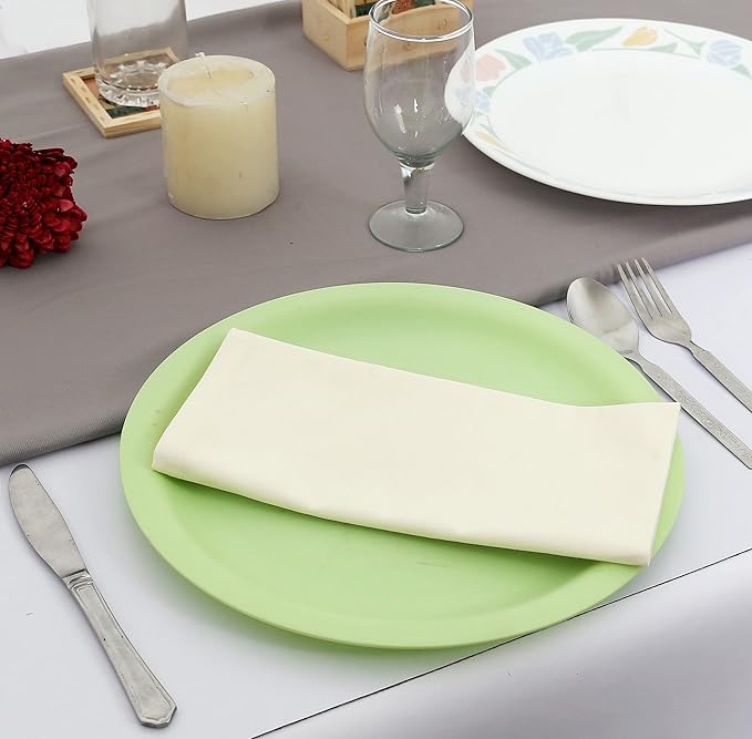 TARAN LIVING Pure Cotton Table Cloth Napkin Solid Dinner Napkin Sets Washable Dish Cloth Napkins Gifts for Her/Him Reusable Napkins Dining Décor - Set of 12, 18x18 inch - Off White