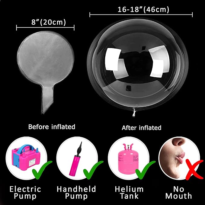 Lightsfever cold white 6pc LED Light up Balloon with sticks, stands and batterys, centerpieces for party no helium required DIY Kit (cold white)