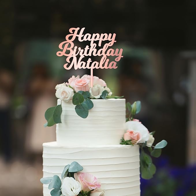 Birthday Cake Topper Custom Name Cake Decoration Personalized Acrylic Happy Birthday Cake Topper (Milkshake)