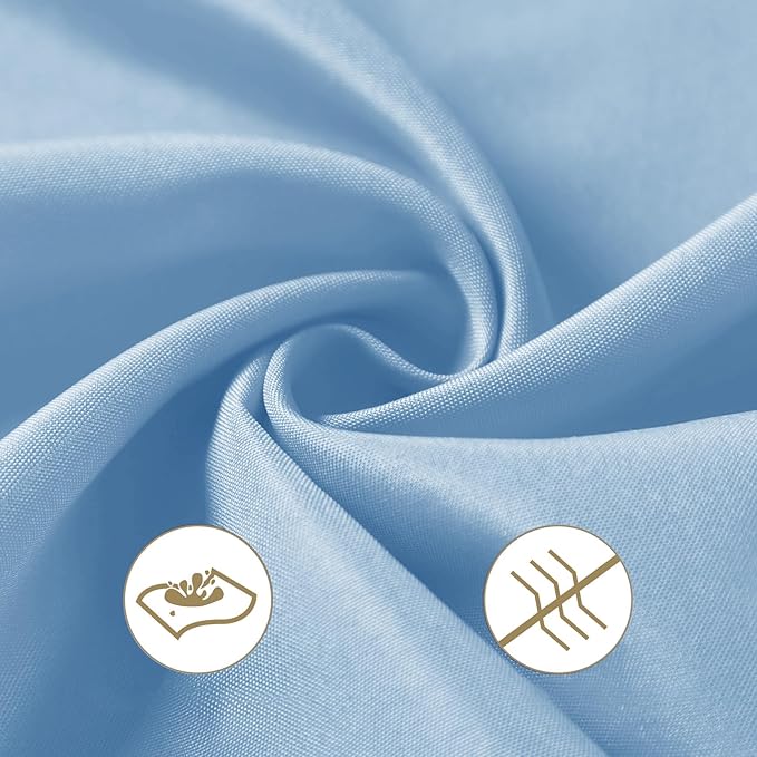 25pcs Polyester Cloth Napkins - 17 x 17 inch Blue Mist Dinner Washable Napkins with Hemmed Edges for Restaurant/Wedding/Hotel(25,Blue Mist)