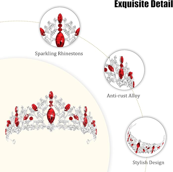 TAROSE Crowns for Women and Girls, Queen Crystal Gold Silver Tiaras with White Rhinestone and Combs, Goddess Crown for Wedding Bride Birthday Princess Bridal Shower Hair Accessories for Women