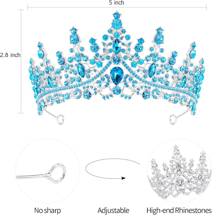 VELSCRUN Birthday Tiara Crowns for Women Girls Crystal Birthday Girl Headband Sash Elegant Princess Crown Happy Birth Party Decorations Women Sisters Birth Gift Hair Accessories
