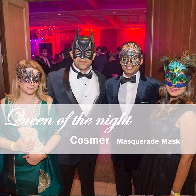 Masquerade Mask for Women Shiny Laser Cut Metal Rhinestone Mask Party Porm Ball Mask