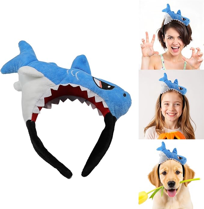 Shark Headband, Shark Fin Headband Fish Hairdband Shark Costume Headpiece for Halloween Birthday Party For Animal Cosplay Cute Party Headwear Halloween Cosplsy Costume