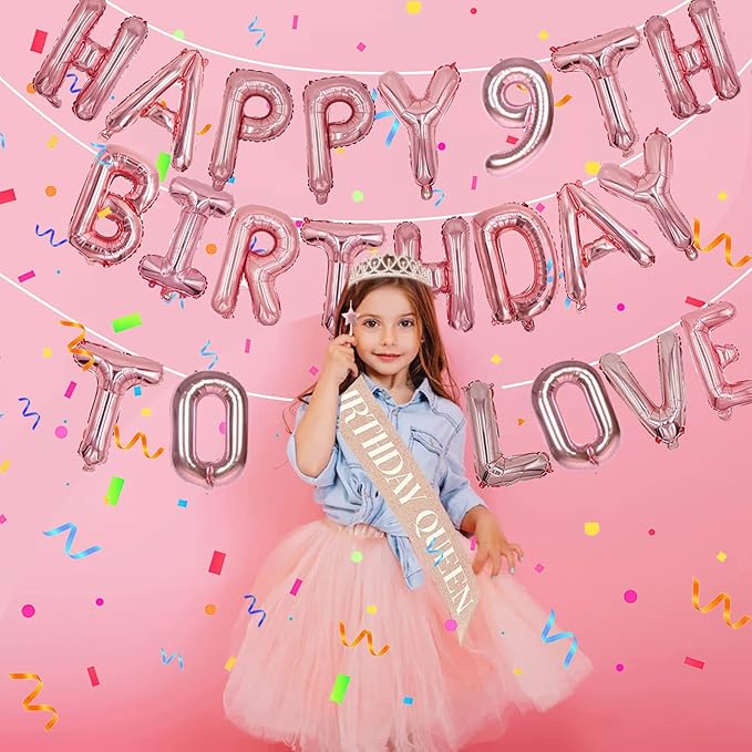 76pcs Happy Birthday Balloon Banner, Rose Gold Balloons Letters, Personalized 16" Mylar Foil Birthday Decorations include 2 Sets A- Z, 1 set Number 0-9 and "HAPPY BIRTHDAY" letters (with Balloon Pump)