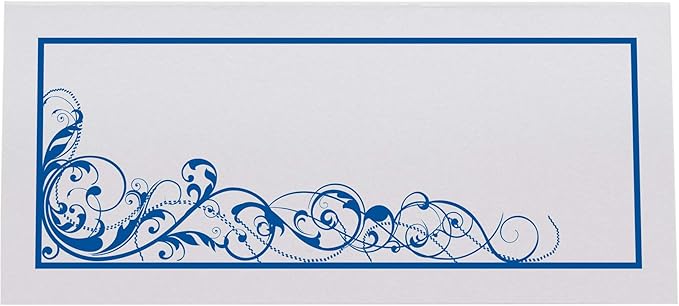 Scribble Vintage Swirl Place Cards, Royal Blue (Choose Color), Set of 150, Pre-cut and Scored - Wedding, Party, Dinner, and Special Events - Made in the USA