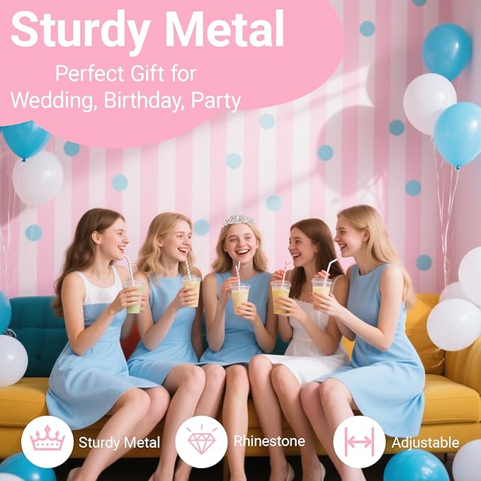 Tiara Crown for Women, Headband Hair Accessories for Birthday Wedding Party Costume Silver