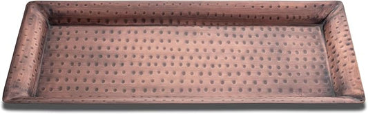 Monarch Abode Hand Hammered Metal Serving Tray, 16-Inch Antique Copper Finish – Rectangle Serving Platter, Large Serving Tray for Party, Fruit Platter, Dessert Trays, Serving Dishes