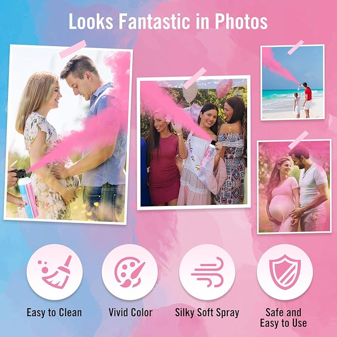 Baby Girl Reveal Party Supplies - 100% Biodegradable Pink Gender Reveal Decor (2 Pack)