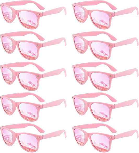 Pibupibu 10/20 Pack Neon Sunglasses for Women Men Bulk, Wholesale 80s Retro Colorful Mirrored Party Glasses Adult Unisex