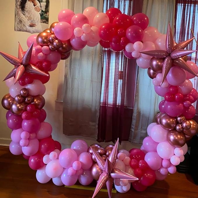 Bezente Pro Duralatex Pink Balloons - 3.2g Premium 100 Pack 12 inch Pink Balloons for Long-Lasting Professional Party Decorations, Large Birthday Wedding Gender Reveal Baby Shower