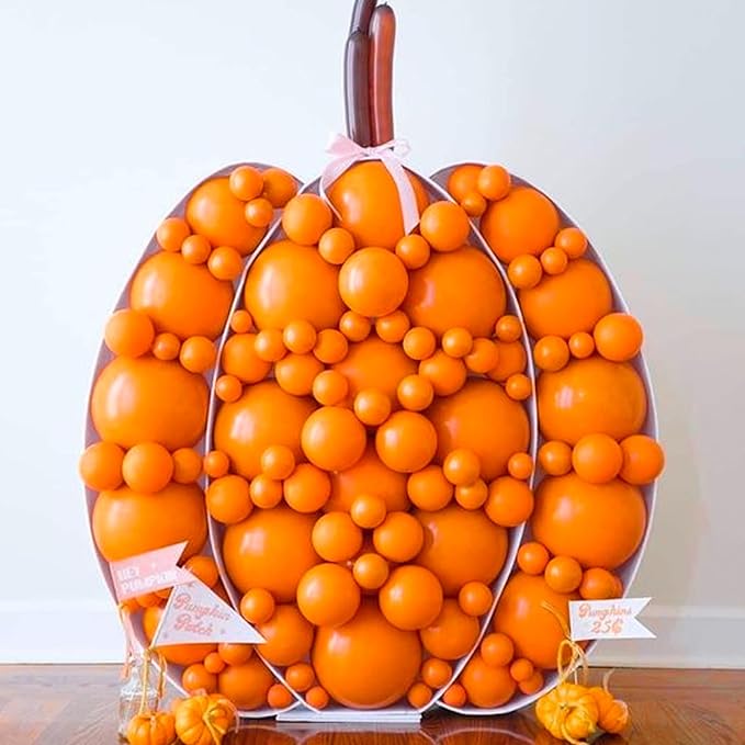 PartyWoo Orange Balloons 100pcs Different Sizes of 18 12 10 5 Inch Matte Autumn Balloon Arch Kit Garland for Thanksgiving Halloween Fall Little Cutie Baby Shower Birthday Party Decorations Orange-Y9