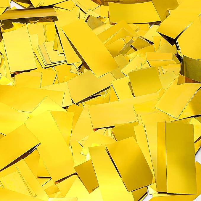 Sumind 200 Grams Gold Silver Large Metallic Confetti Rose Glitter Throwable Table Scatter Foil Confetti for Christmas Birthday Party Baby Shower Graduation Wedding Celebrations(Gold)