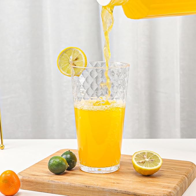 BPA-Free Plastic Tumblers 8 Pack (8x22oz) | Reusable Dishwasher Safe | Stackable Shatterproof Cups | Plastic Drinkware & Drinking Tumblers for Restaurant, Home, Party