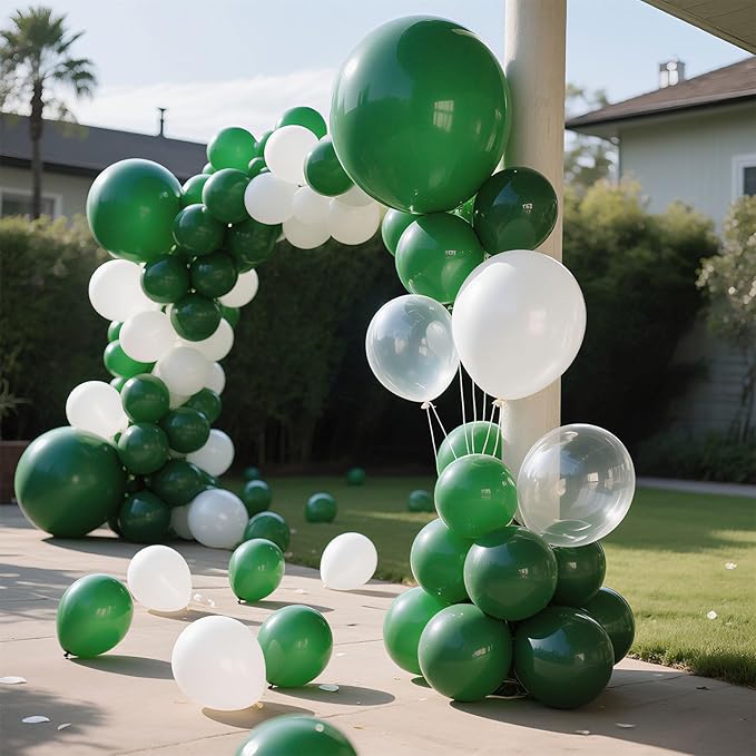 Green Balloons 145 pcs Dark Green Safari Party Decorations Different Sizes of 18 12 10 5 Inch Emerald Green Balloons for Balloon Garland Balloon Arch as Wedding Birthday Party Decorations