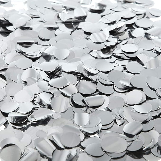 TecUnite Round Tissue Paper Table Confetti Dots for Wedding Birthday Party Decoration, 1.76 oz(Silver Foil Confetti,1.5 cm)