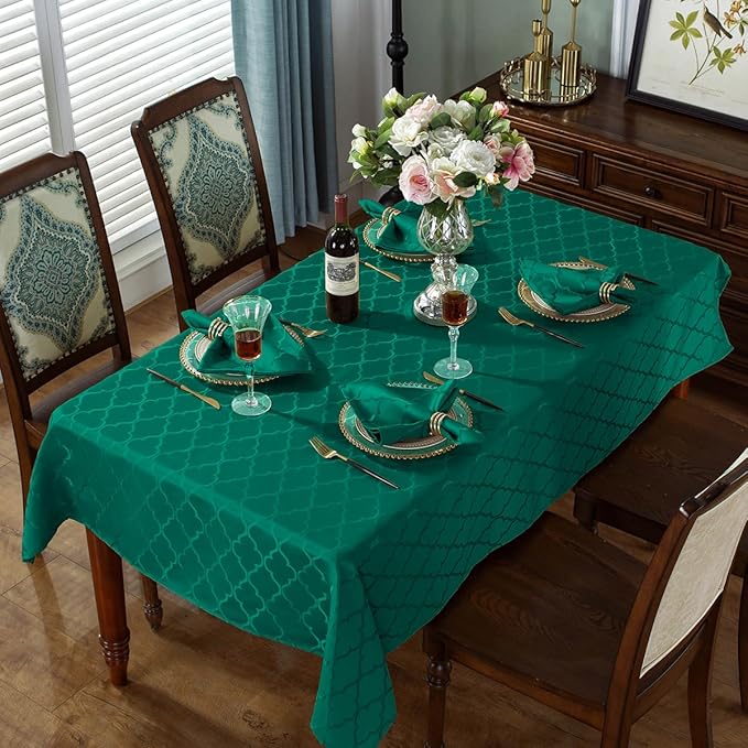 SASTYBALE Christmas Cloth Napkins 20 x 20 Inch, Flower Pattern 4 Pieces Solid Washable Comfortable Napkins for or Xmas Holiday Party Decor (Green, 20” X 20” Napkin)