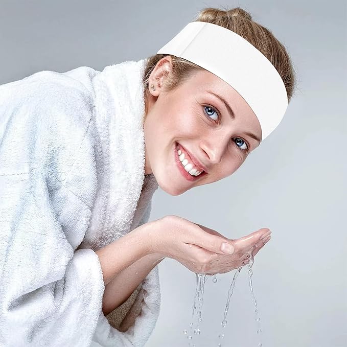 100 Count Disposable Headbands for Spa Headband for Washing Face Individually Wrapped Headbands for Women, Non-woven Fabric Facial Headband, Esthetician Supplies Makeup Artists & Salon Professionals