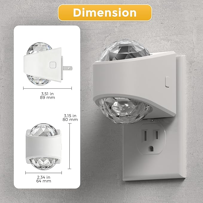 L LOHAS LED Projector Night Light, Plug in Night Light with Dusk to Dawn Sensor,3000K Soft White Projector Nightlight for Kids Playroom Home Theater Party