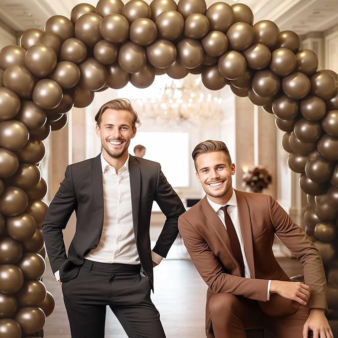 130PCS Khaki Balloons, Latex Balloons Different Sizes 18/12/10/5 Inch, Helium Balloons with Ribbon, Party Balloon Set for Birthday Wedding Graduation Anniversary Baby Shower Decorations.