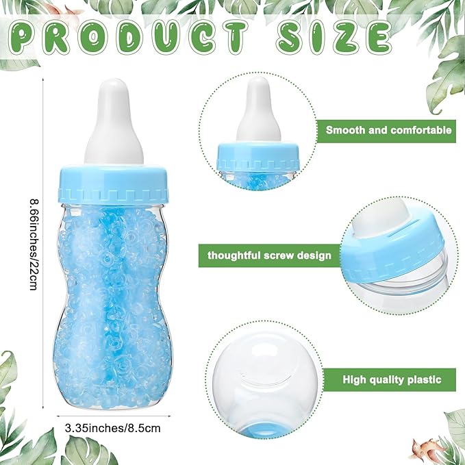 Roowest 512 Pcs Baby Shower Games Guess How Many Pacifiers Sign 100 Small Guessing Games 10 HB Pencils 750ml Milk Bottle 400 Acrylic Pacifiers Decoration for Guest Gender Reveal(Cute,Dinosaur)