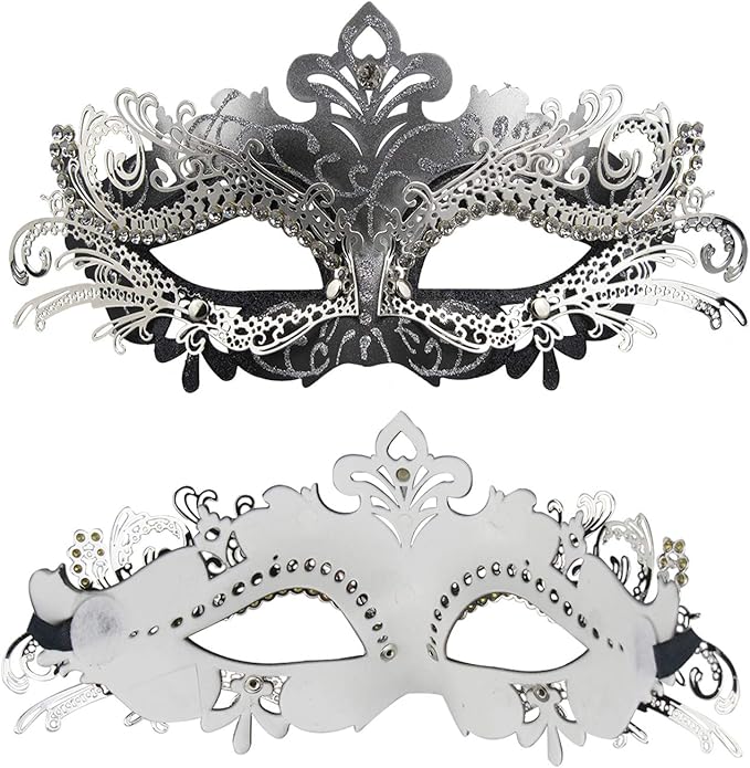 Coddsmz Couple Masquerade Mask Set - Venetian & Mardi Gras Mask for Women & Men