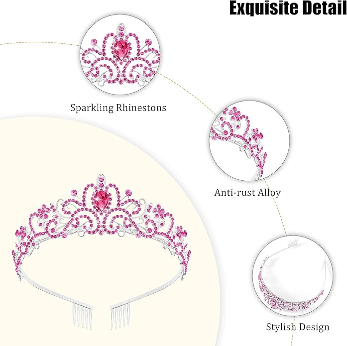 TAROSE Crowns for Women and Girls, Queen Crystal Gold Silver Tiaras with White Rhinestone and Combs, Goddess Crown for Wedding Bride Birthday Princess Bridal Shower Hair Accessories for Women