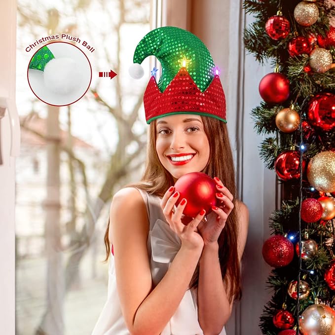 Elf Hat Felt Elf Hat with Jingle Bells Santa Hats Hat Great Holiday Party Costume New Year Gift Ideas and Accessory