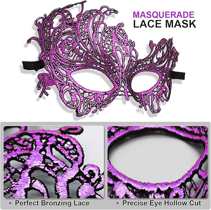 Masquerade Masks for Women Men Couple Lace Eye Mask for Venetian Carnival Halloween Party Ball Prom Costume Mardi Gras