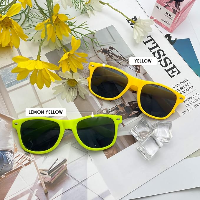 Pibupibu Neon Colors Party Favor Supplies Unisex Sunglasses Pack of 8