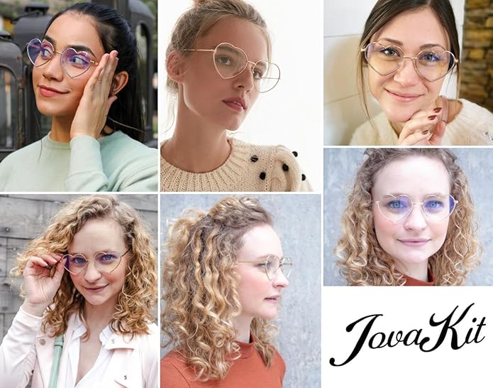 JOVAKIT Polarized Heart Sunglasses for Women Fashion Lovely Style Metal Frame UV400 Protection Lens