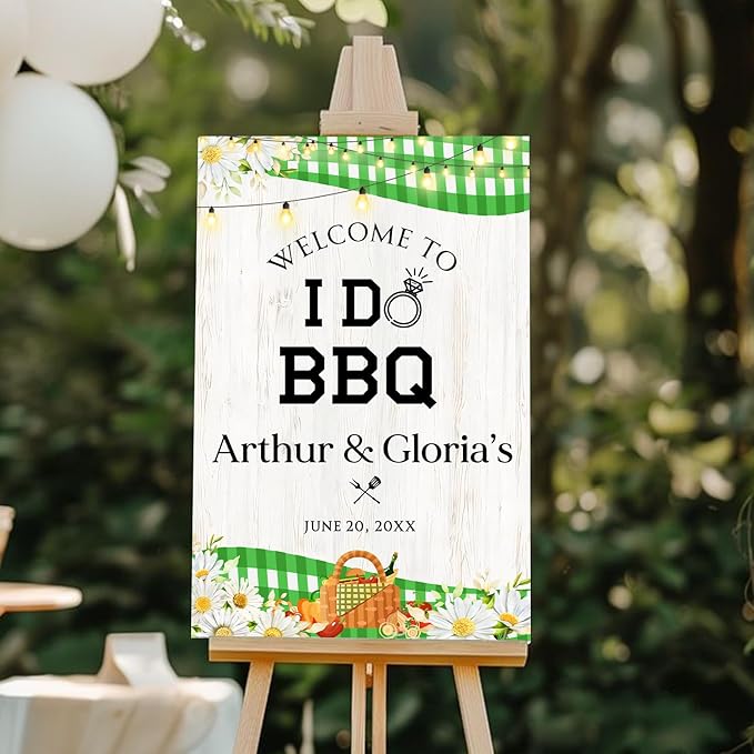 Personalized I Do BBQ Welcome Sign For Engagement & Couples Shower Party, BBQ Engagement Party Sign, Couples Shower BBQ Sign, BBQ Yard Sign, BBQ Signs For Outside, I Do BBQ Decorations