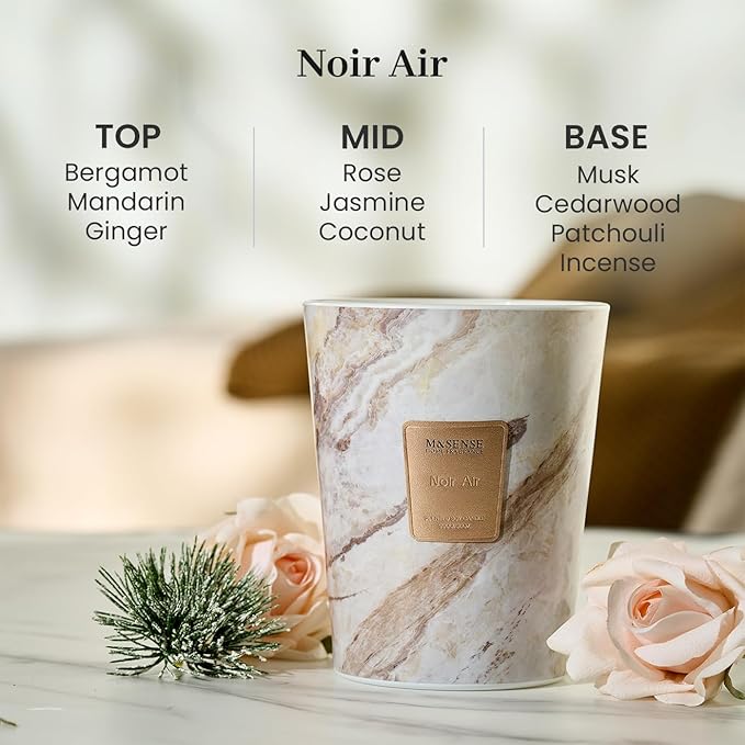 M&SENSE Extra Large Candle 35oz 150H NoirAir Scented, 3 Wick Highly Scented Jar Candles, XL Large Christmas Gift Candle for Women, Long Lasting Burning for Holiday, Thanksgiving, Christmas