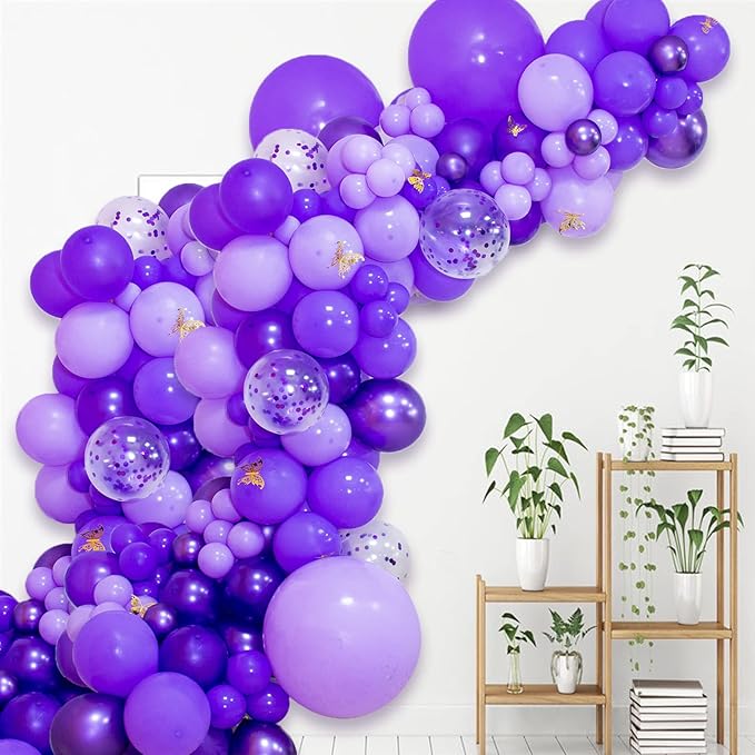 KAWKALSH Purple Balloon Arch Kit 111Pcs 18 12 5 Inch Latex Party Balloons Garland for Birthday Baby Shower Wedding Engagement Anniversary Christmas Party Decorations