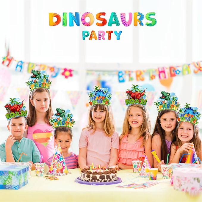 KKBES Happy Birthday Headbands, Paper Birthday Party Hats, 3 Patterns for Children and Adults Celebrating Birthdays